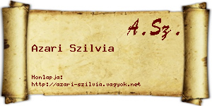Azari Szilvia névjegykártya