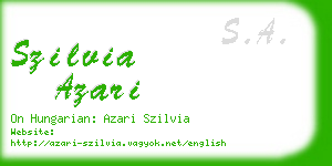 szilvia azari business card